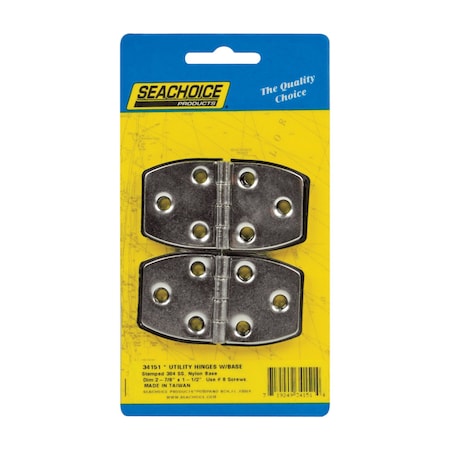 Seachoice Polished Stainless Steel 2-7/8 in. L X 1-1/2 in. W Utility Hinges 2 pk 34151